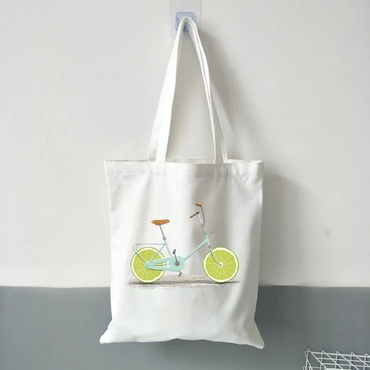 Large Capacity Shoulder Bags Casual Tote for Women Student Cartoon Printing Leisure Handbag Reusable Canvas Shopping